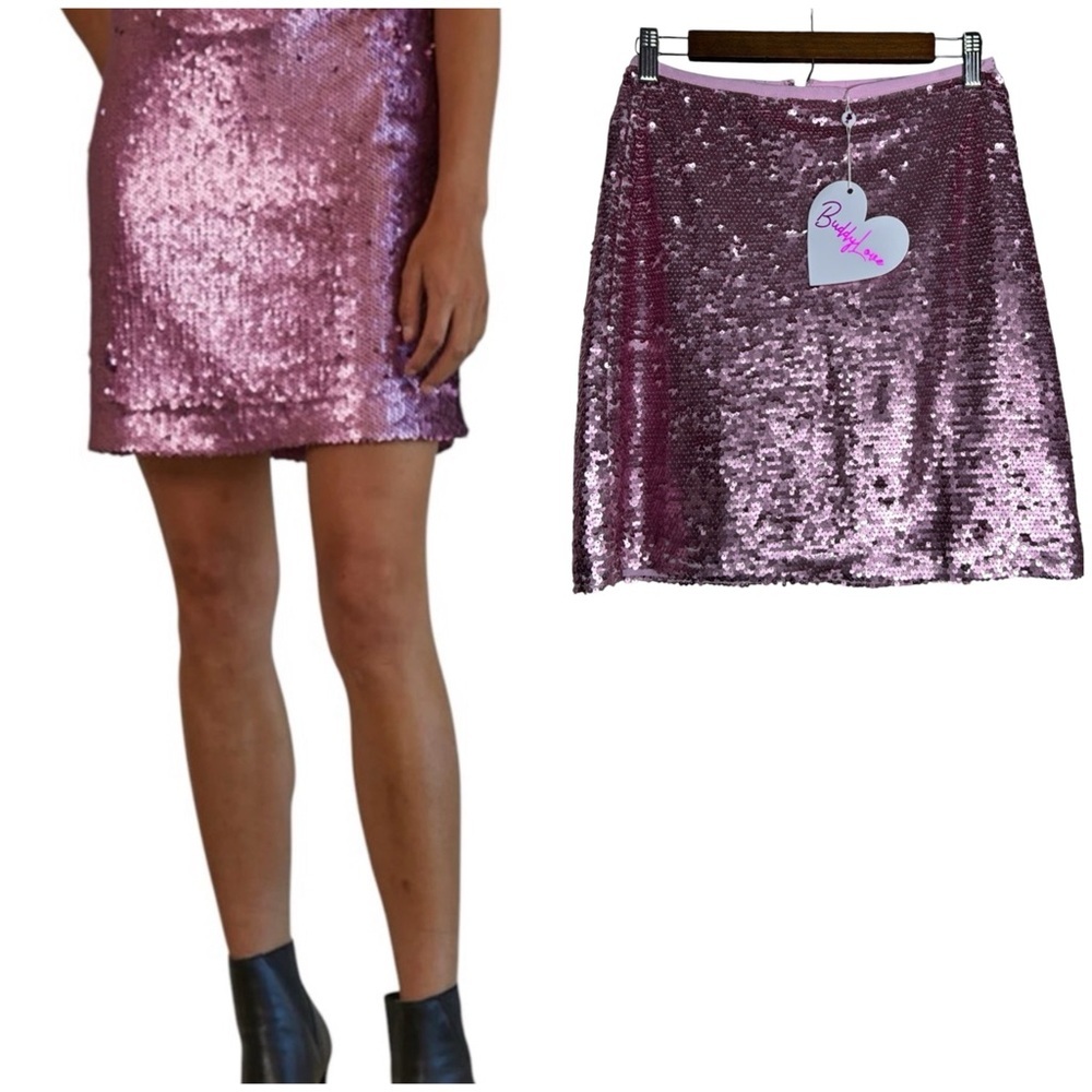 Buddylove Pink Sequins Skirt Women's Size Medium NWT